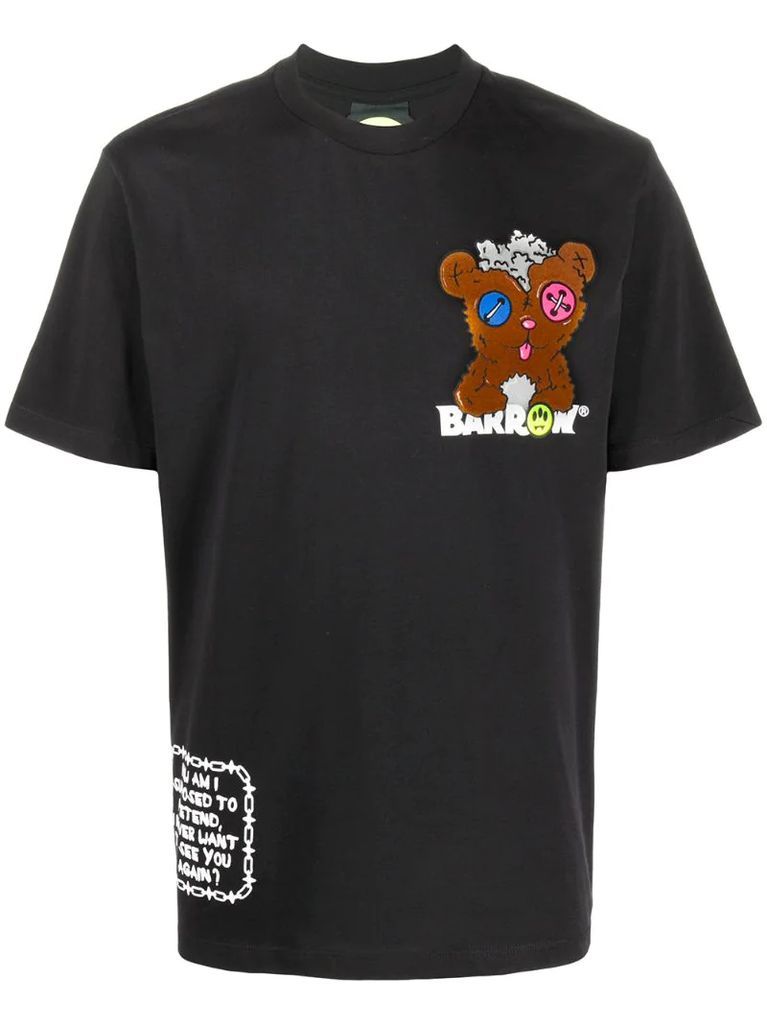 teddy bear print T-shirt