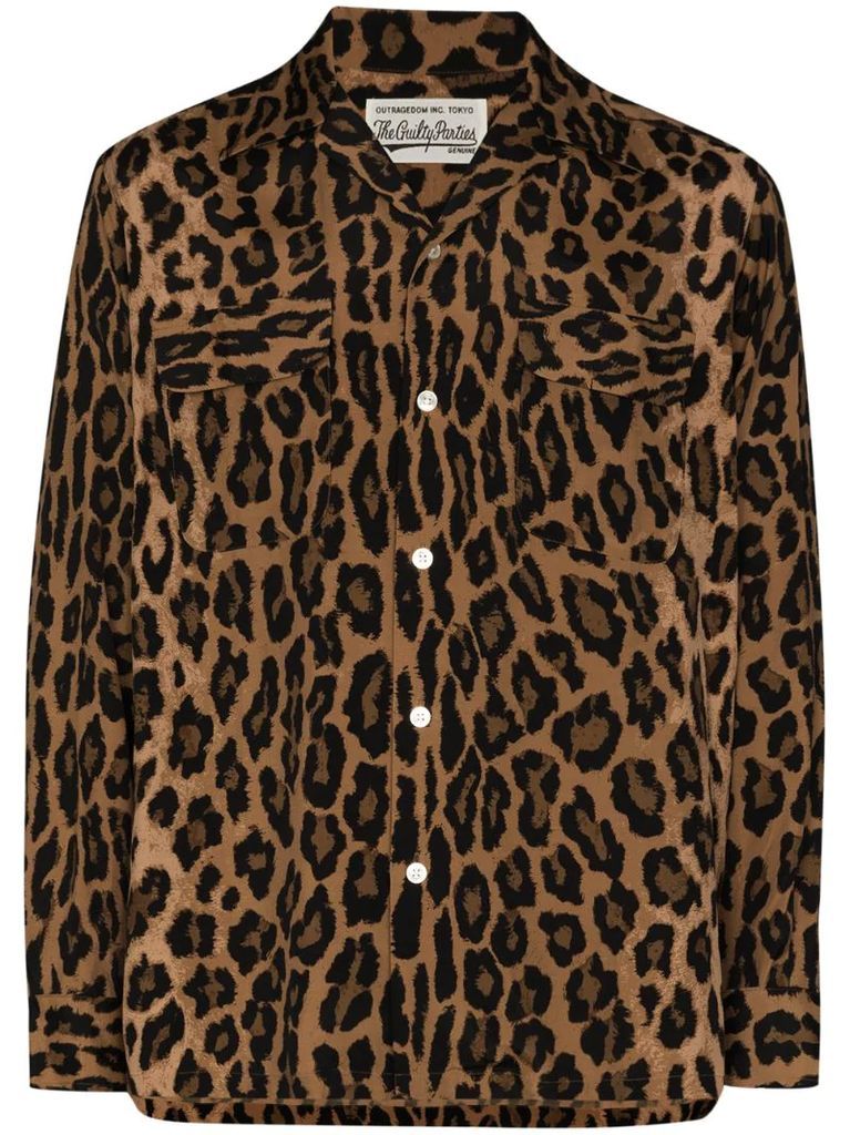 leopard-print long-sleeve shirt