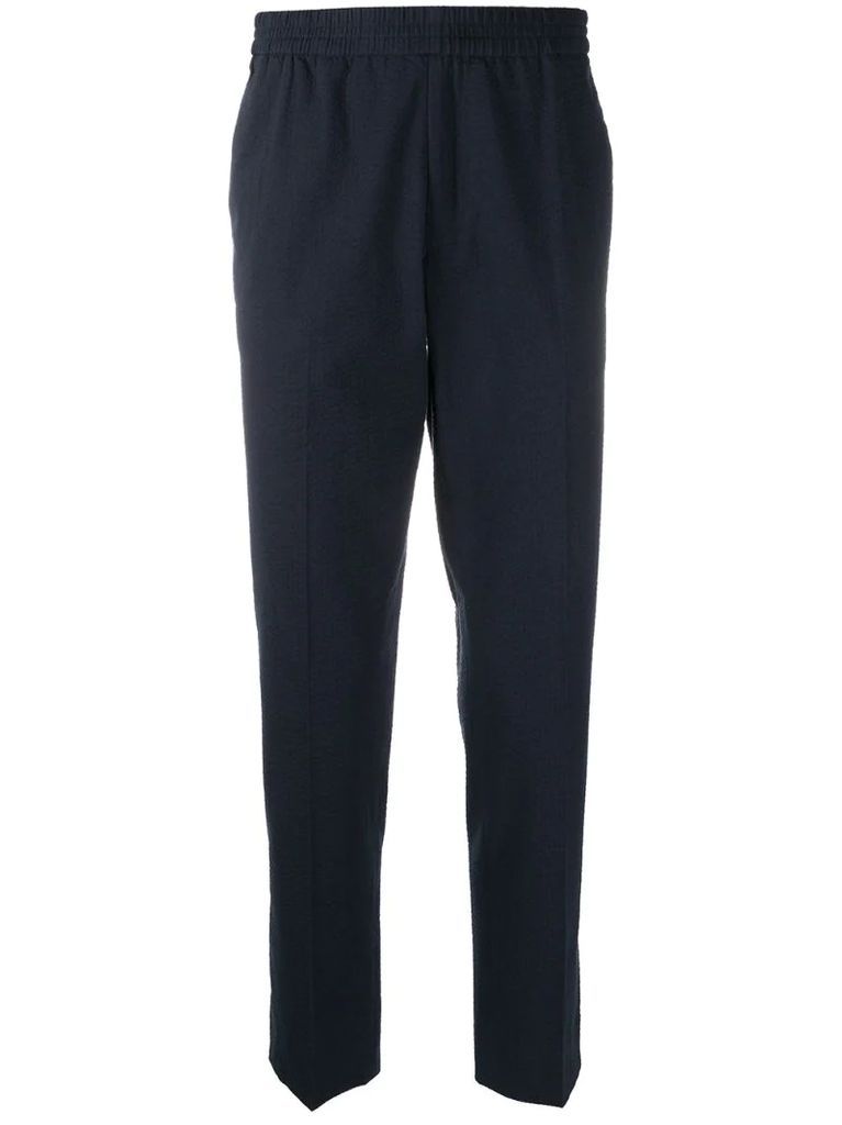 elasticated skinny-fit trousers