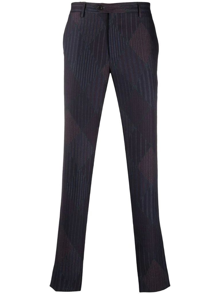 pinstripe tailored trousers