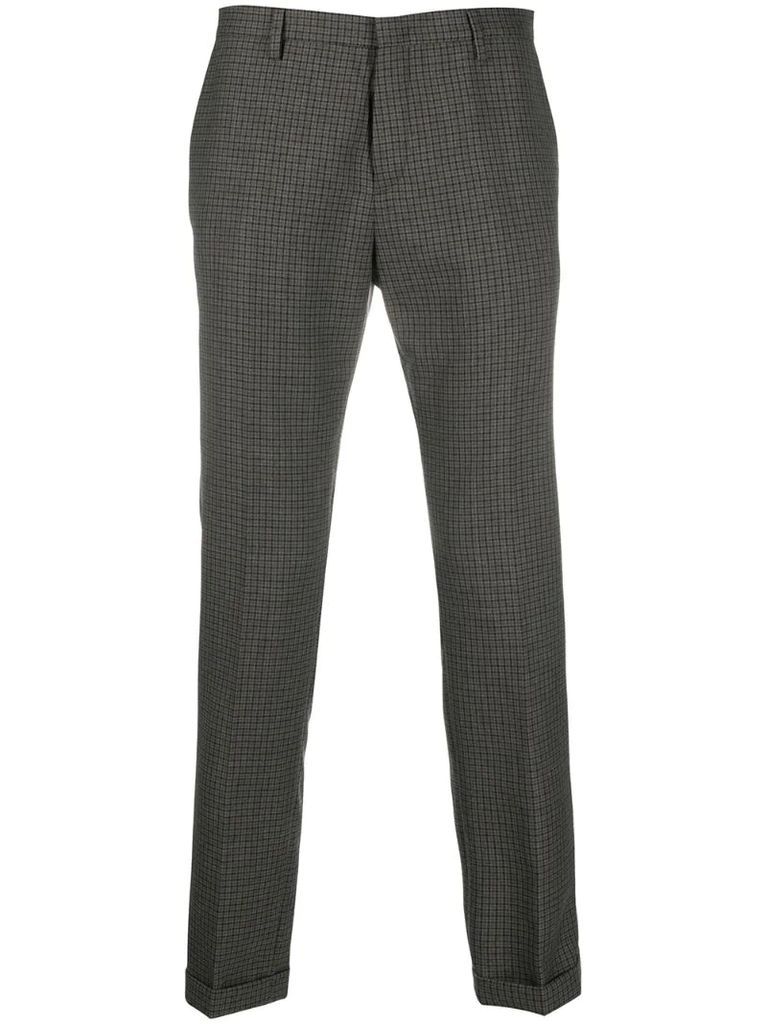 tailored checked trousers
