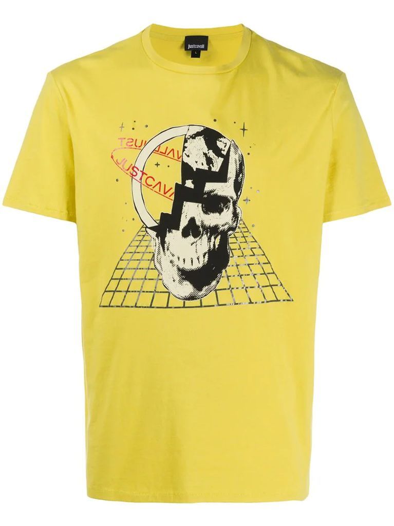 skull-print logo T-shirt