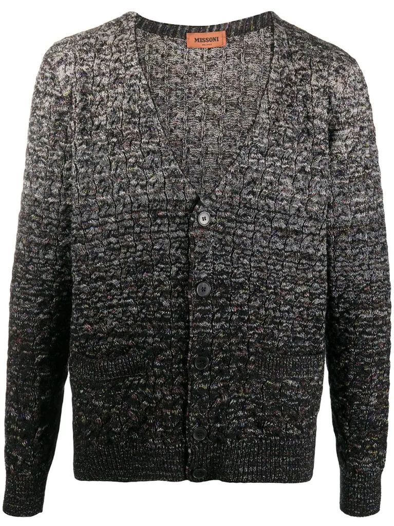 gradient wool knit cardigan