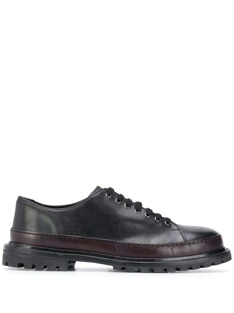 two-tone lace-up derby shoes