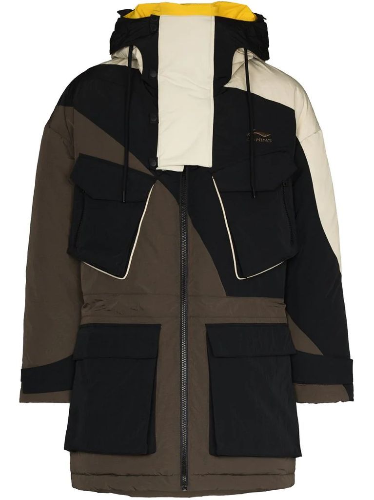 three-tone padded coat