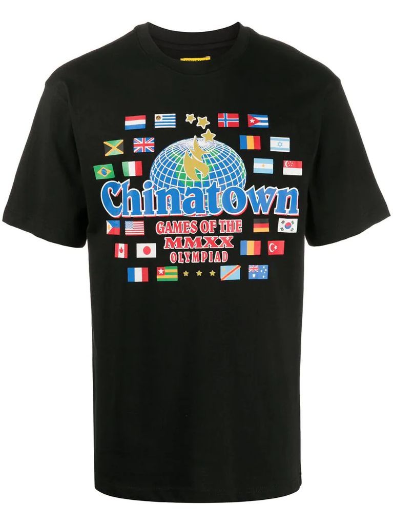 Chinatown flag-print T-shirt