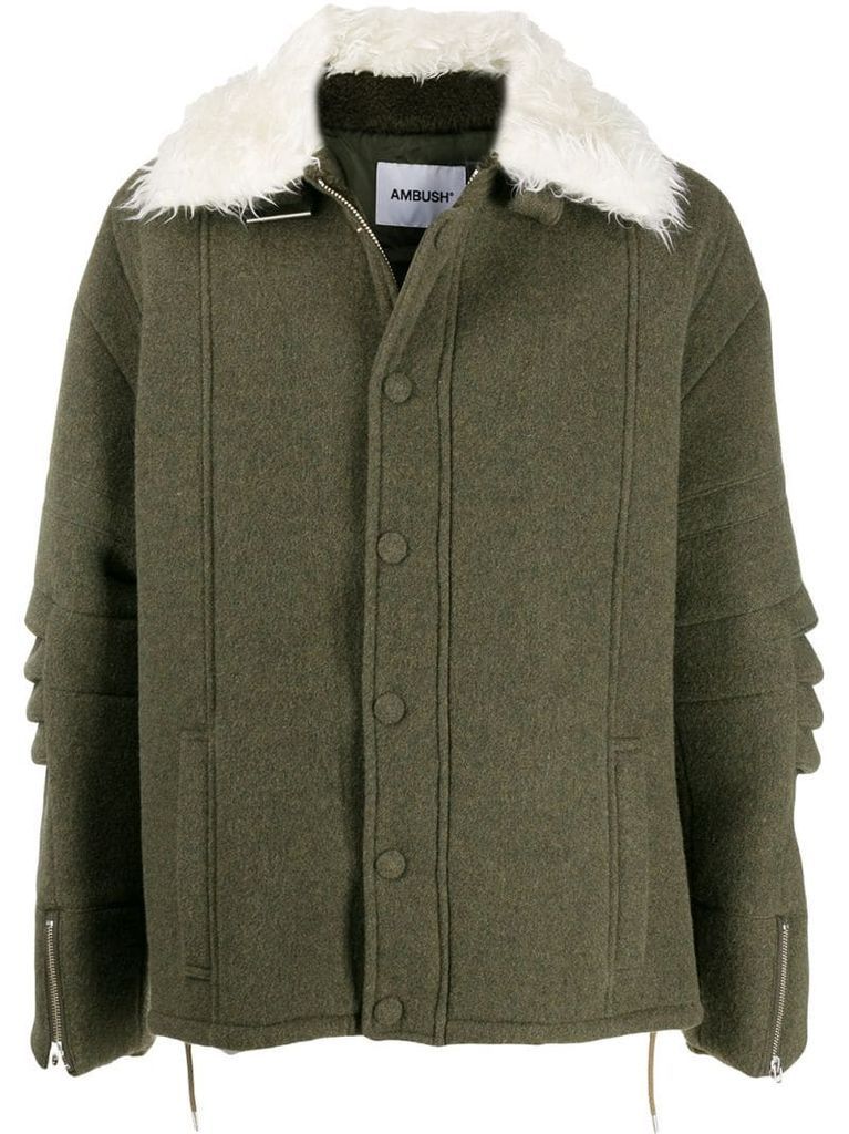 textured collar coat