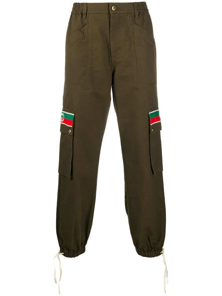 Web-detail cargo trousers