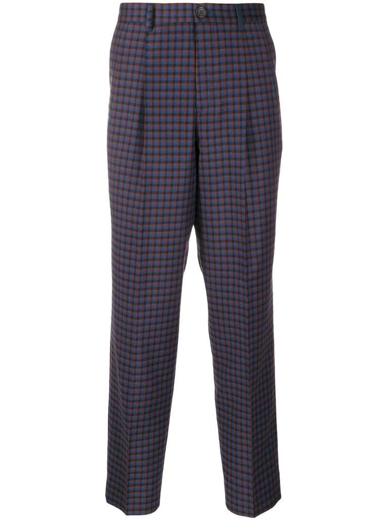 tapered checked trousers