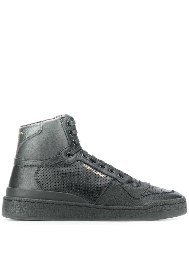 perforated high-top sneakers