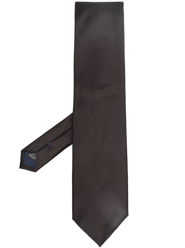 pointed tip silk tie
