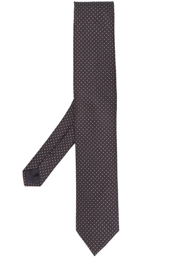 geometric patterned silk tie