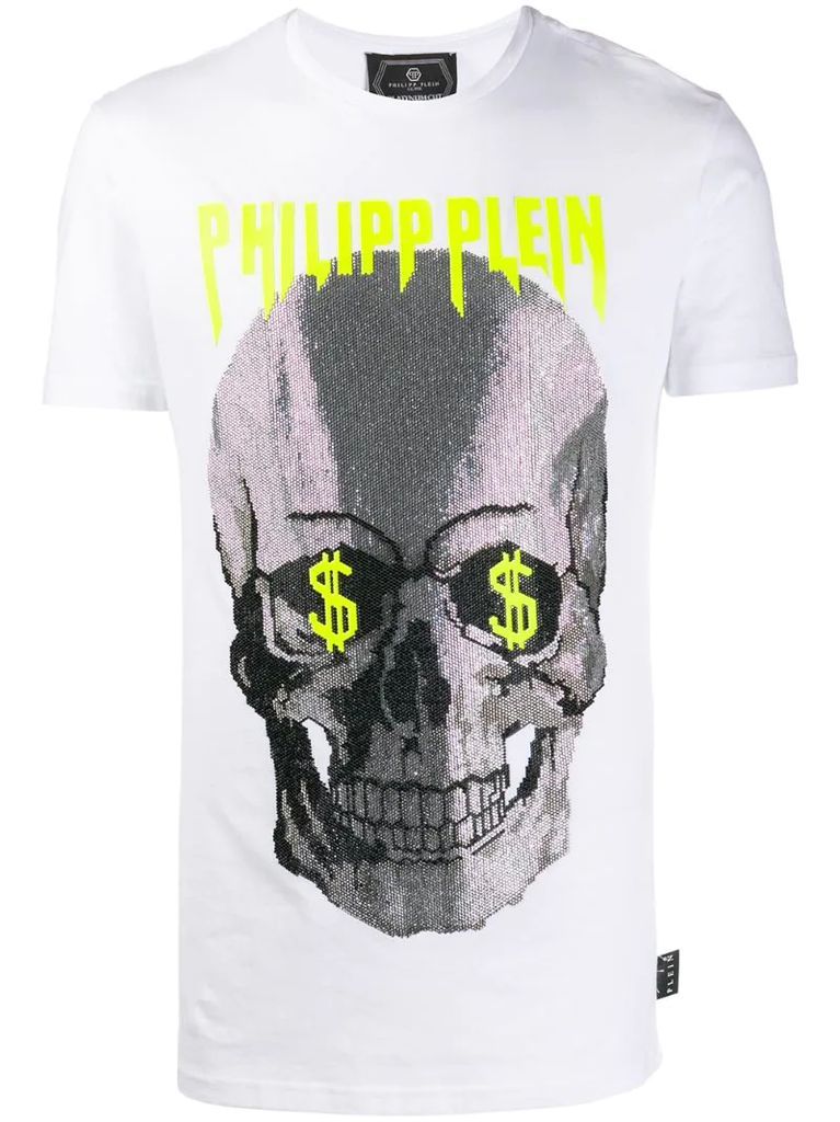 studded skull print T-shirt
