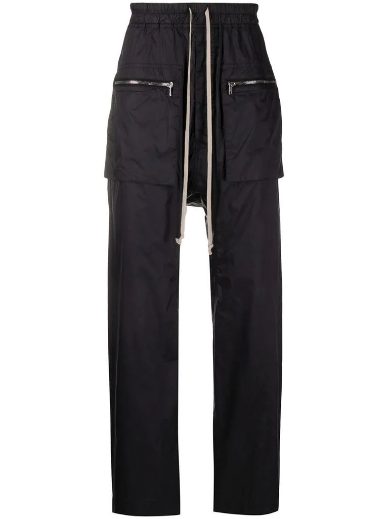 dropped crotch track trousers