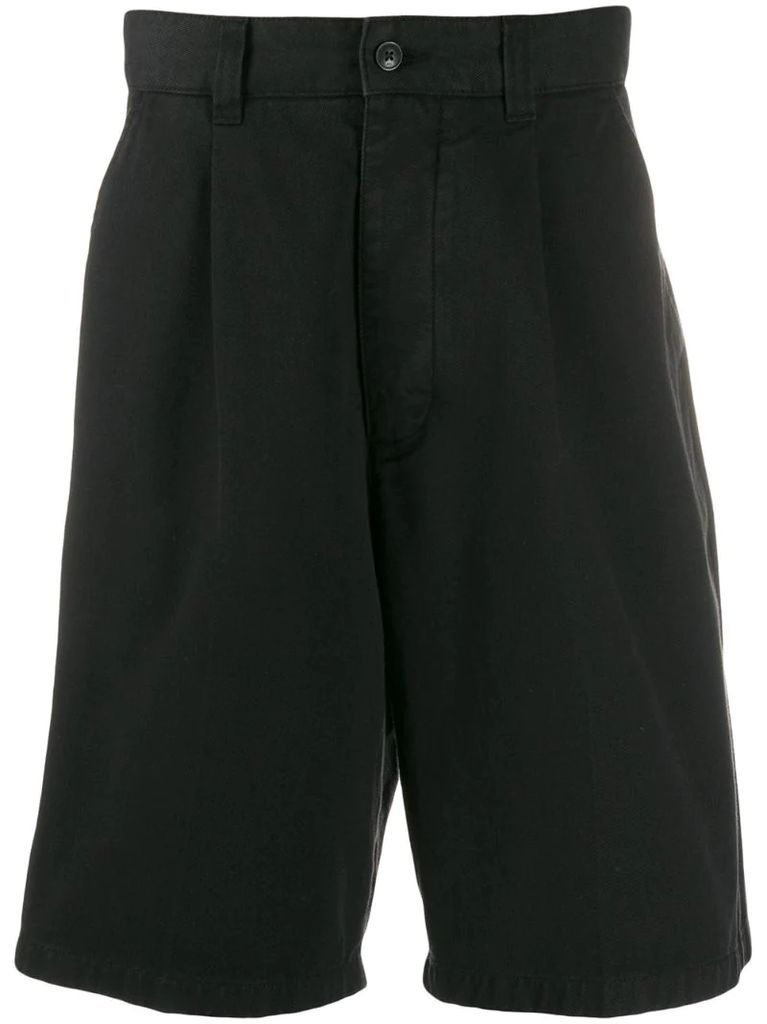 pleated front bermuda shorts
