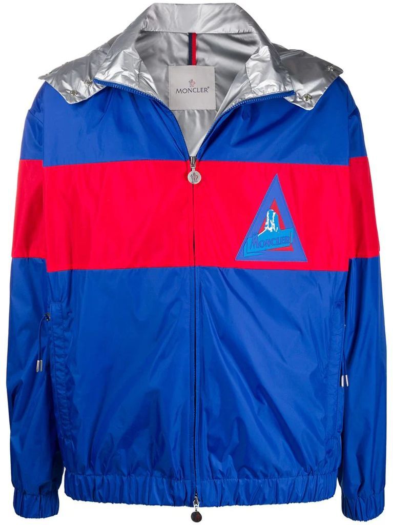 oversized colour-block zipped jacket