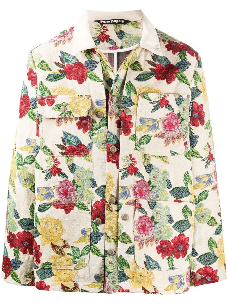 floral brocade chore jacket