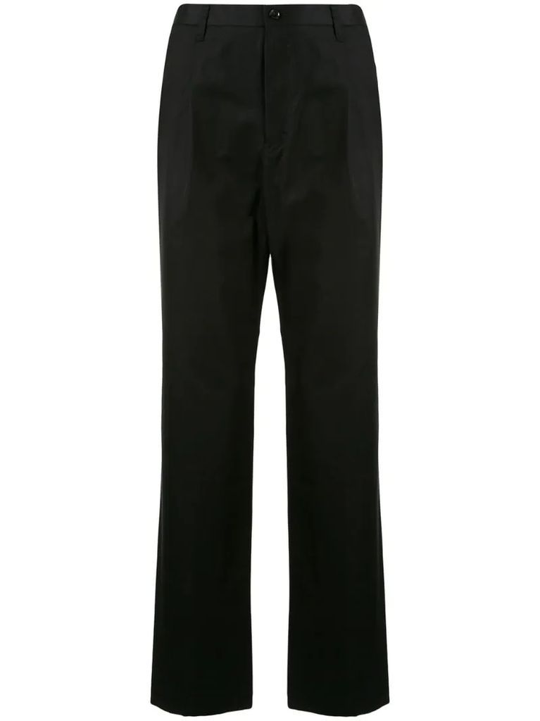 wide-leg long tailored trousers