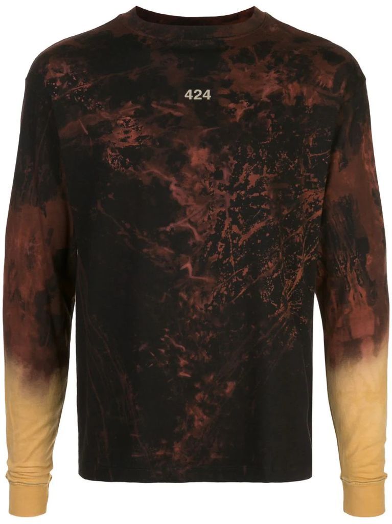 Reworked bleached long-sleeve top