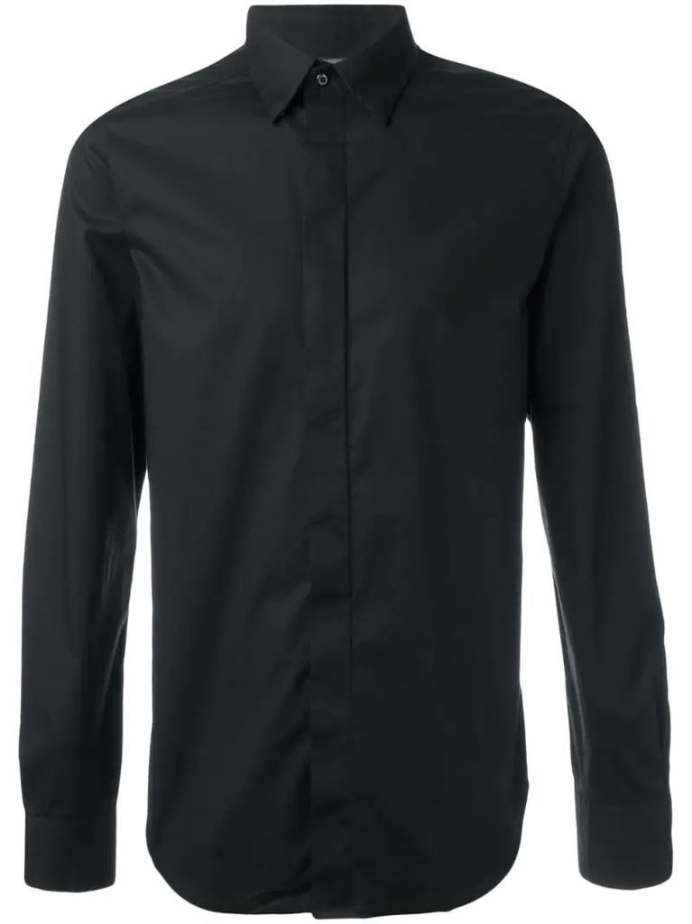 concealed fastening buttoned shirt