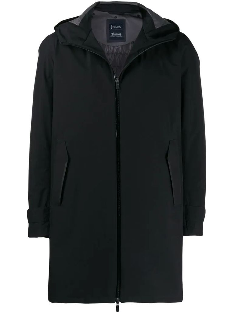 zipped hooded parka coat