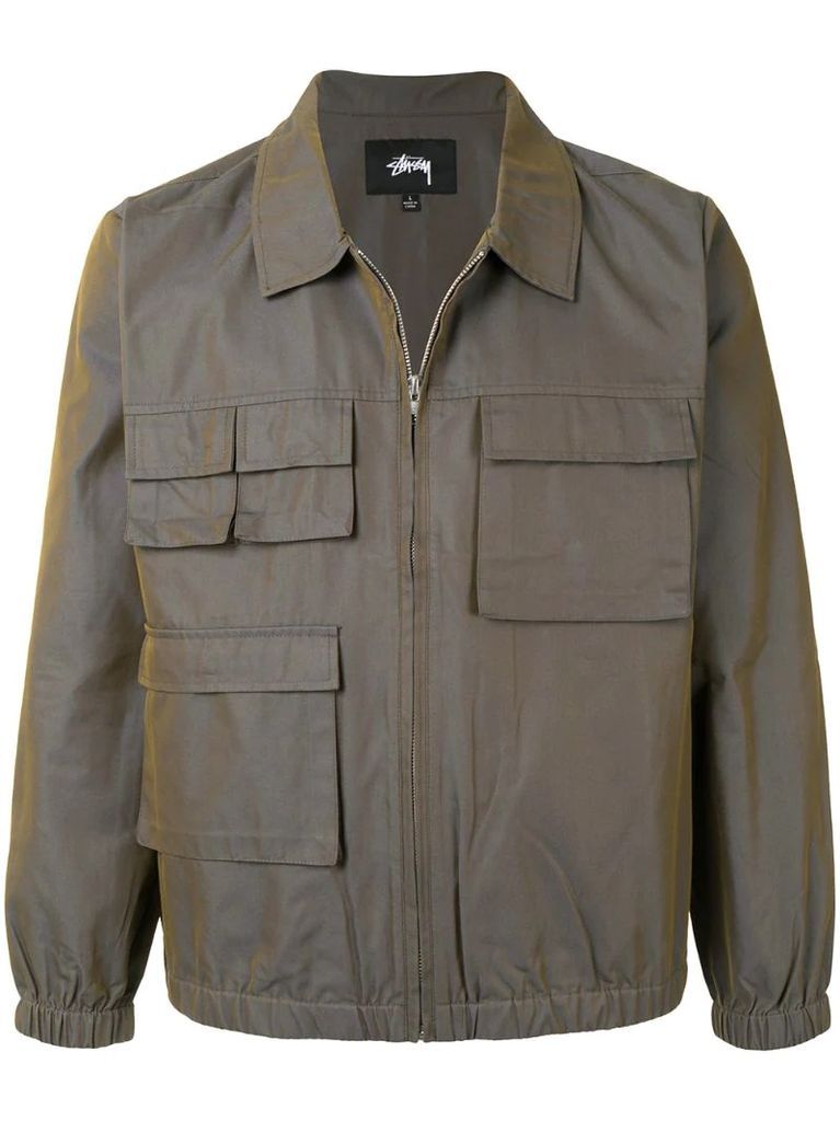 iridiscent multi-pocket military jacket