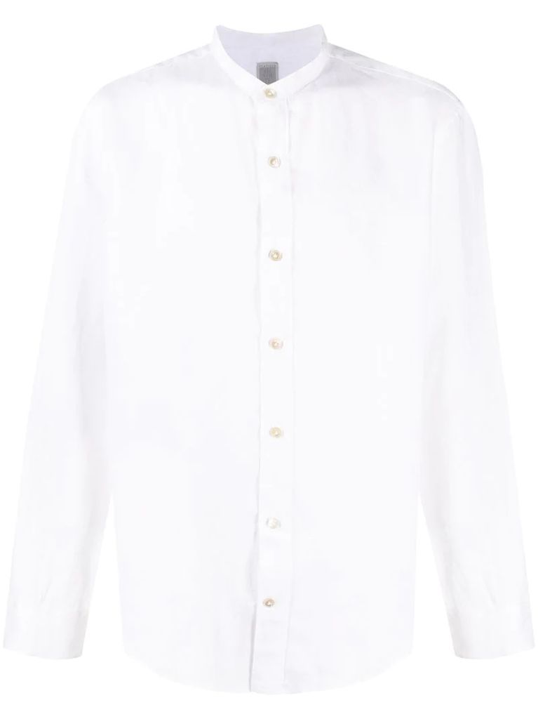 button-fastening linen shirt