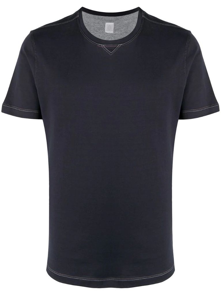 contrast-stitching short-sleeve T-shirt