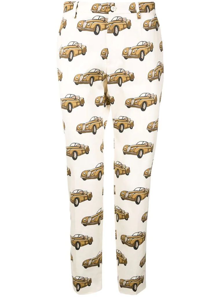 car-print cropped trousers