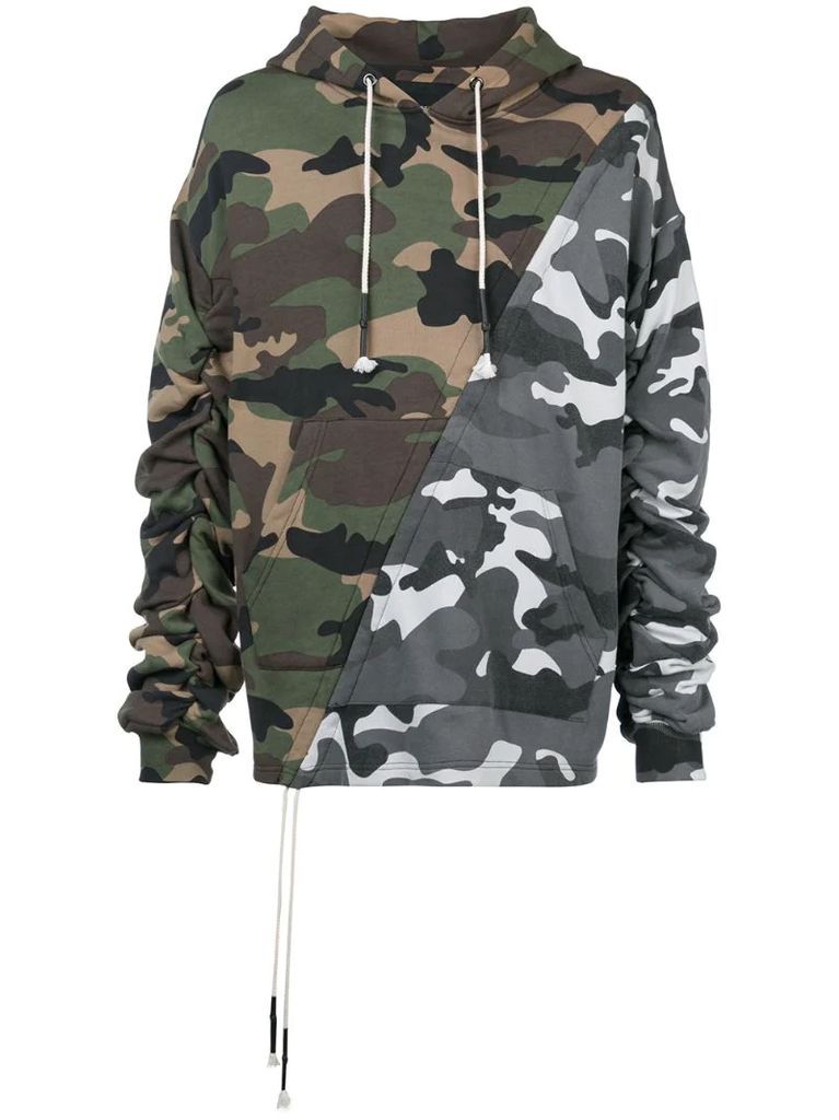 mixed camouflage hoodie