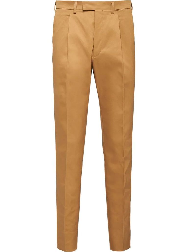 cropped pleated chinos