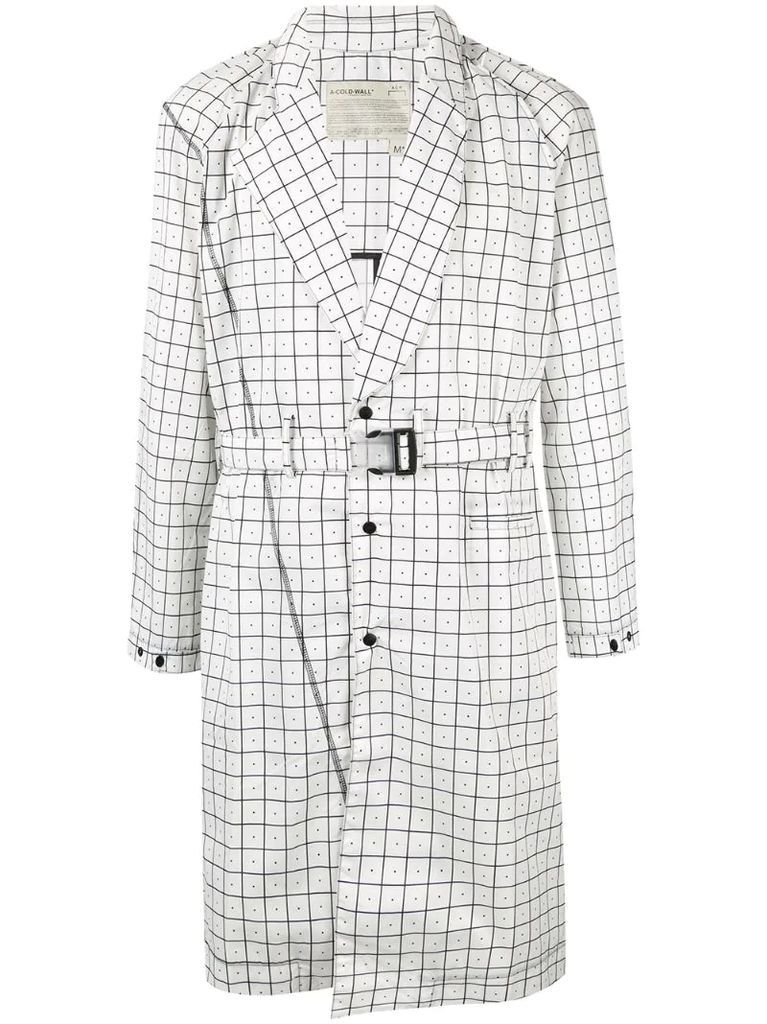 geometric belted coat