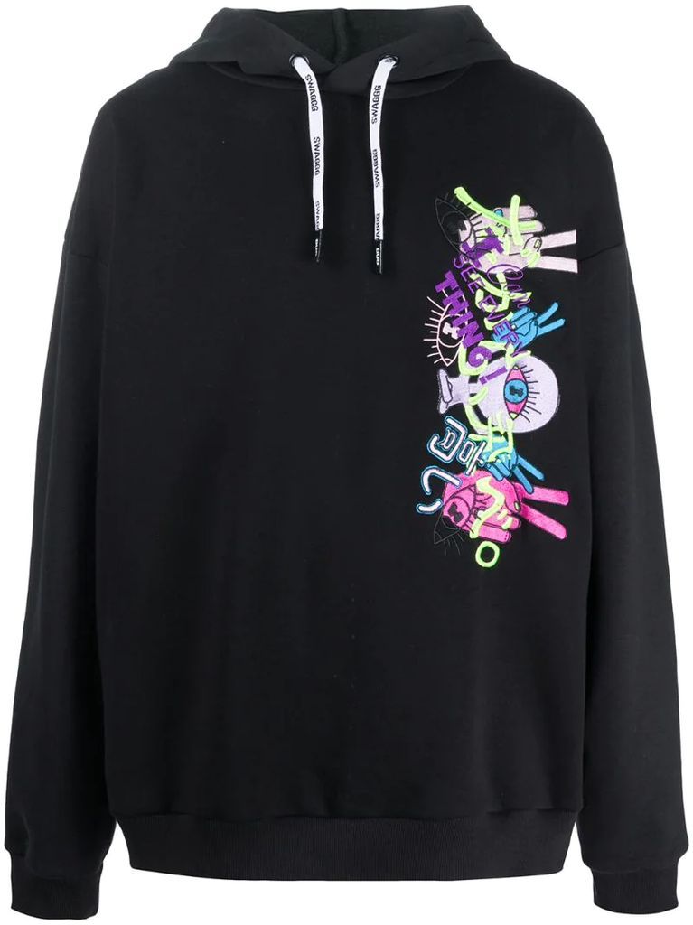 duo jersey embroidered hoodie