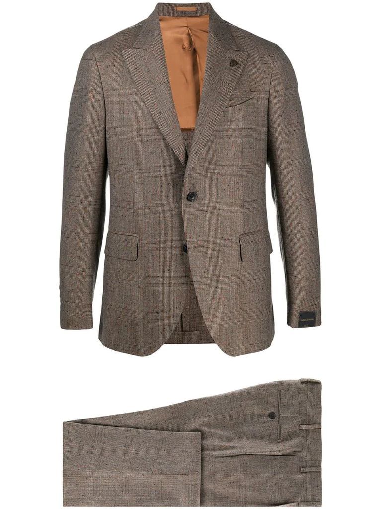 check-pattern single-breasted suit