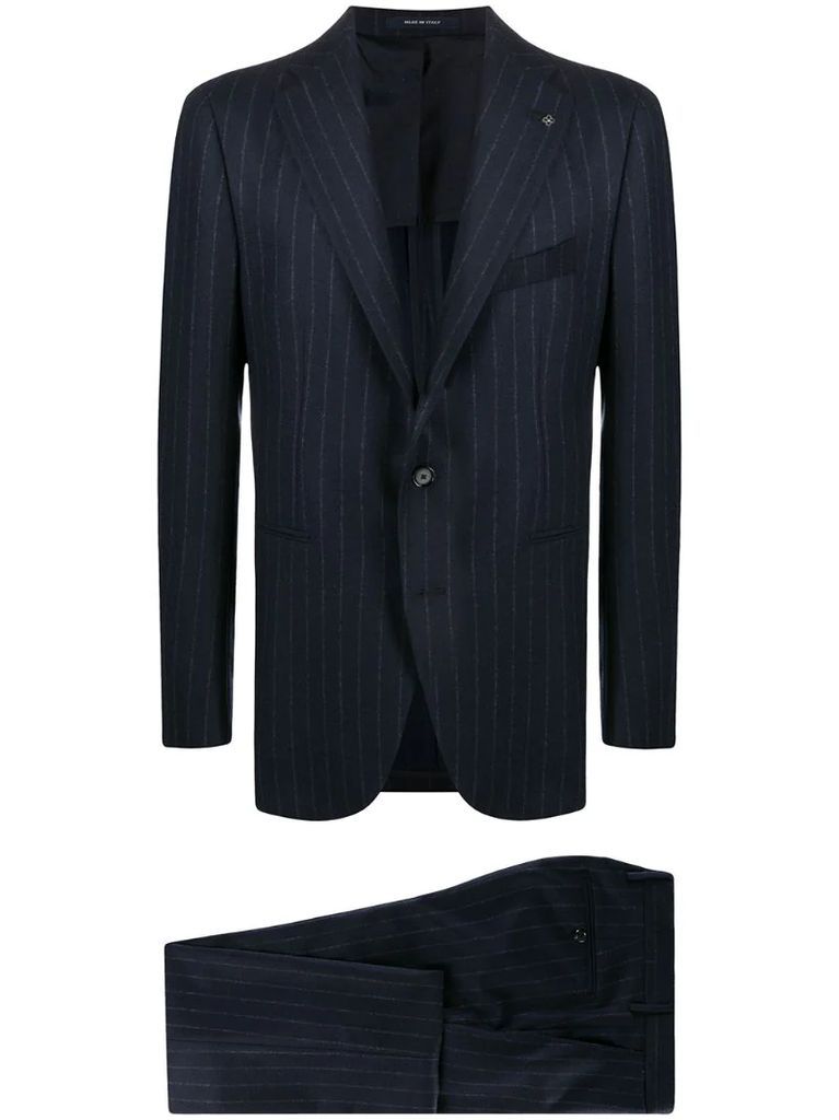 single breasted pinstripe suit