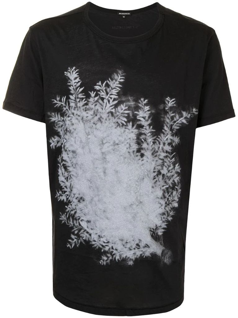 foliage print cotton T-shirt