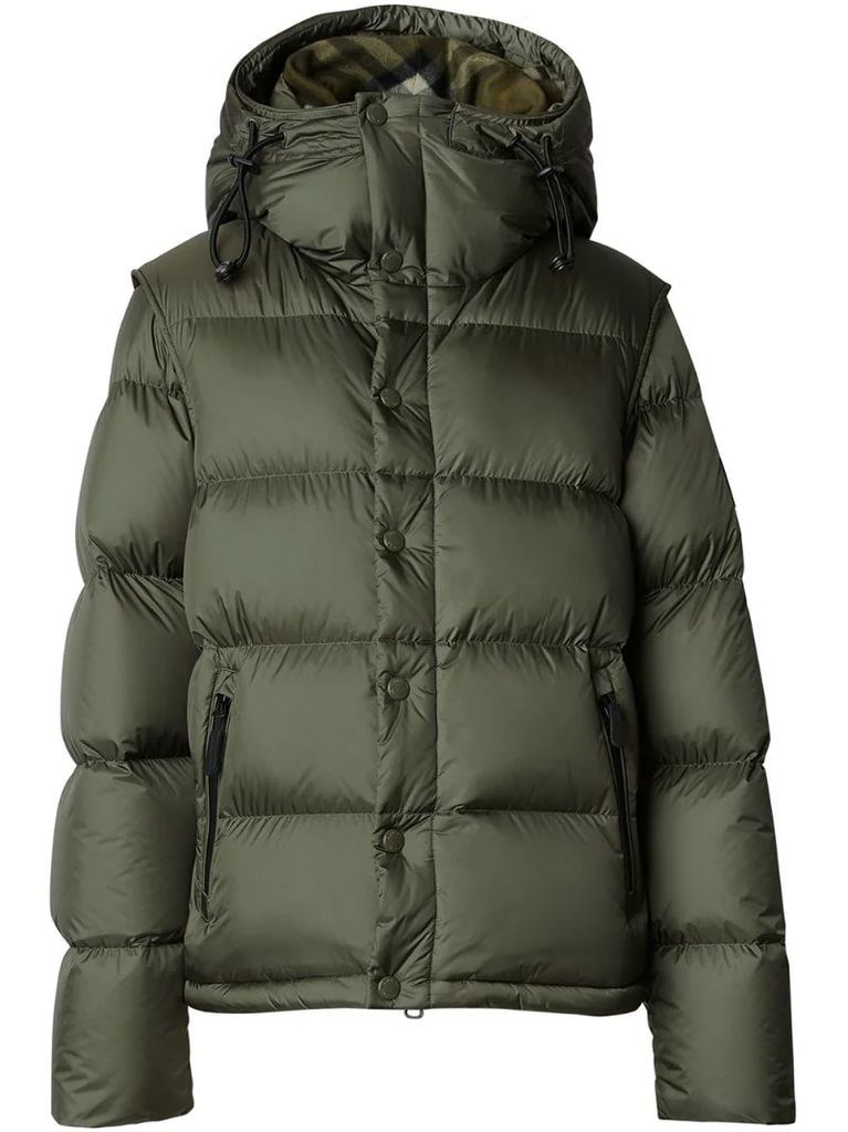 hooded padded down jacket