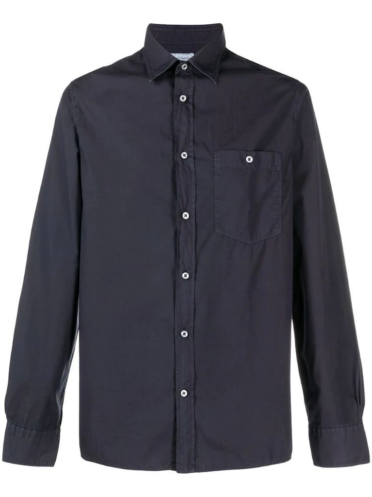 patch-pocket long sleeved shirt