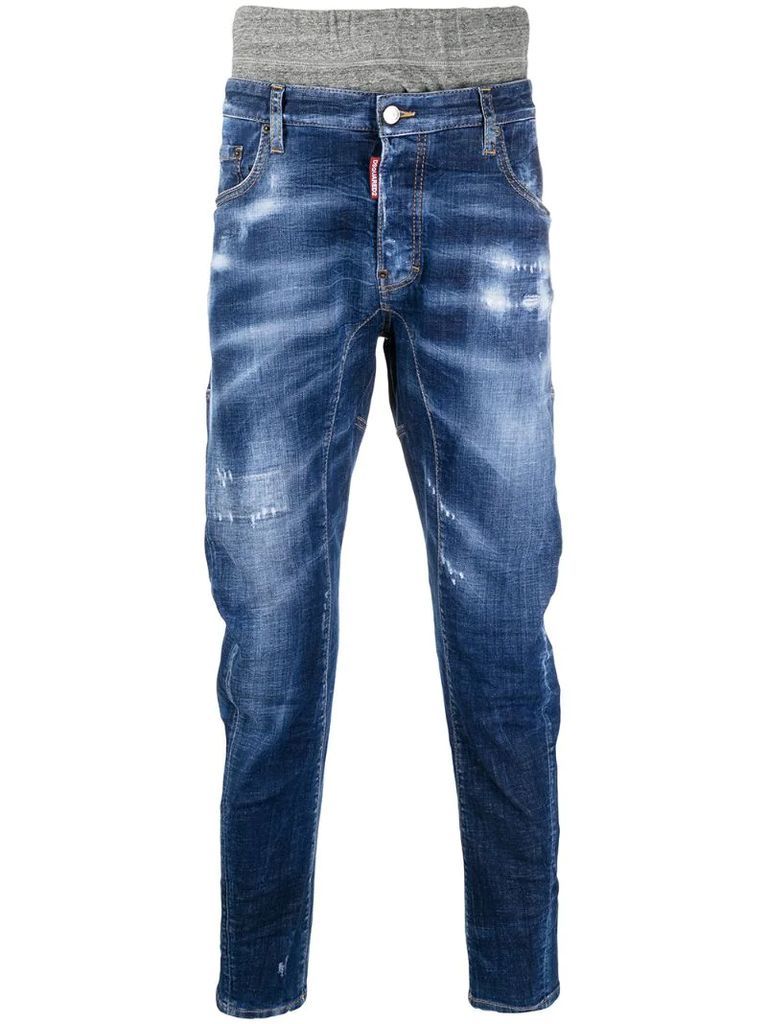 distressed-effect denim jeans