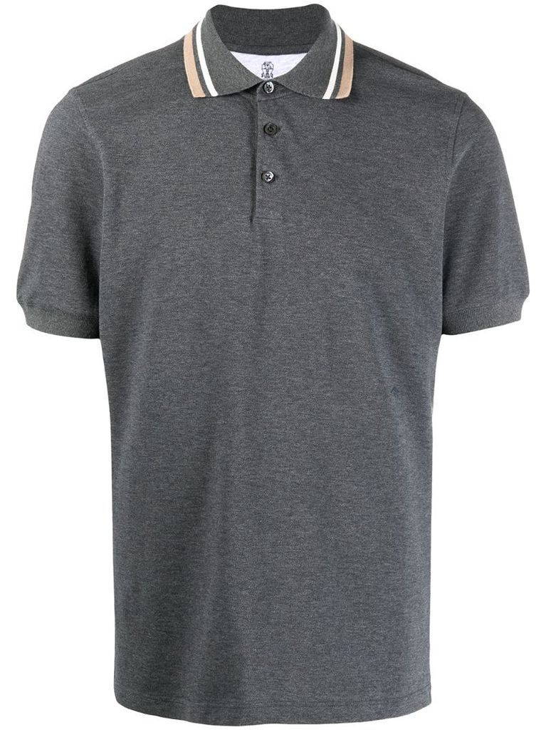 short-sleeved cotton polo shirt