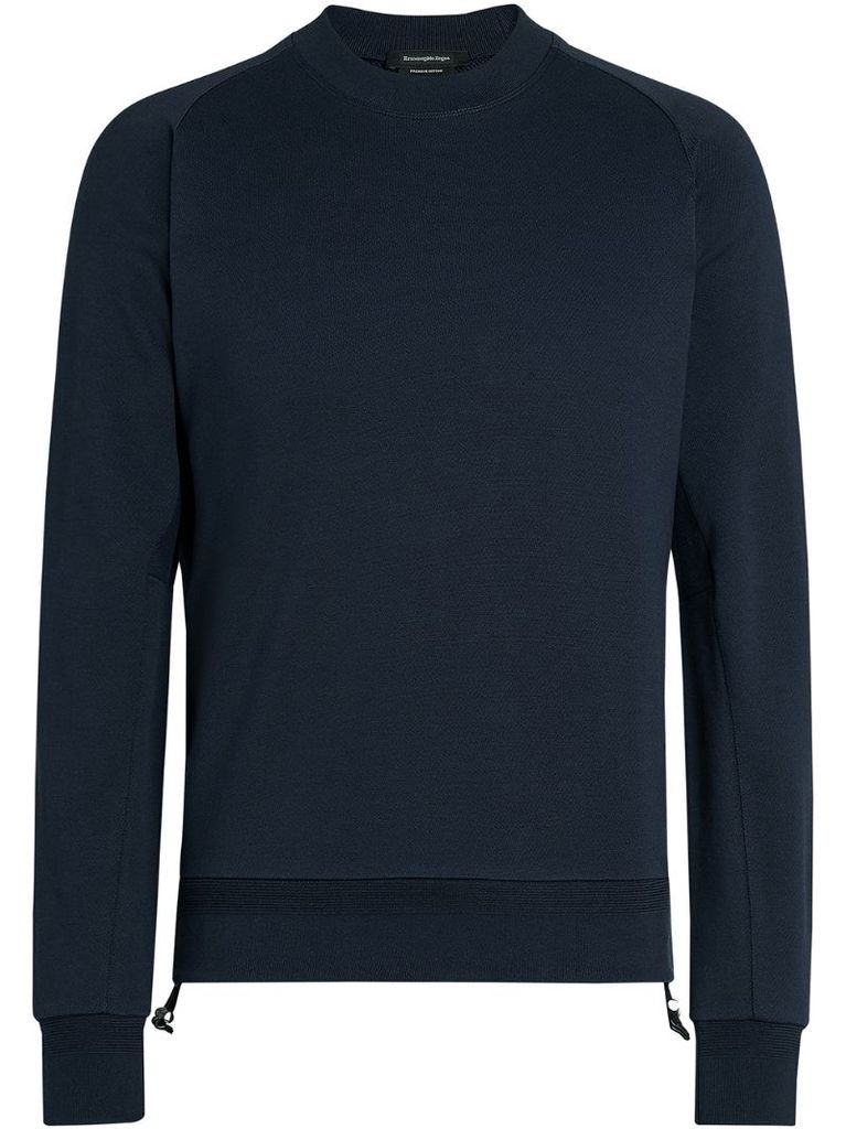 drawstring crew-neck sweatshirt