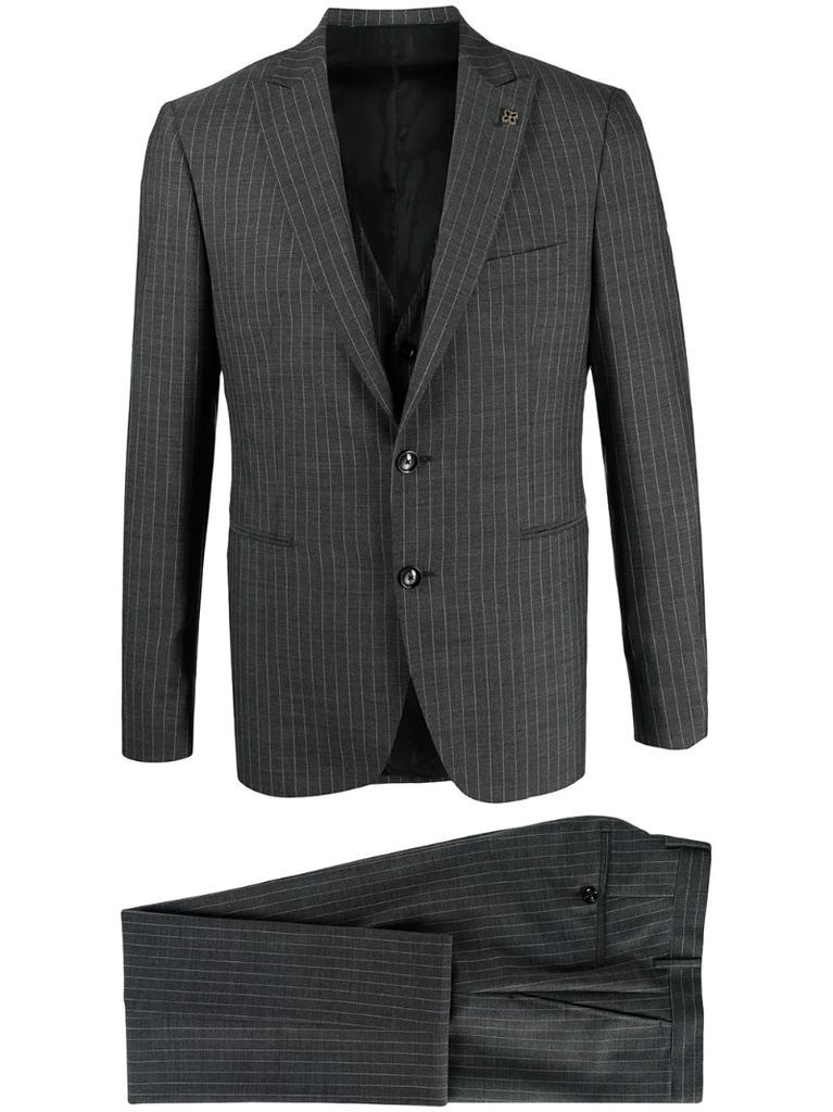 pinstripe two-piece wool suit