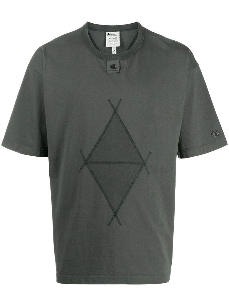 diamond-print short-sleeved T-shirt