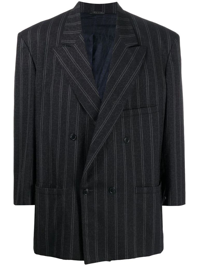 1980s pinstripe double-breasted blazer