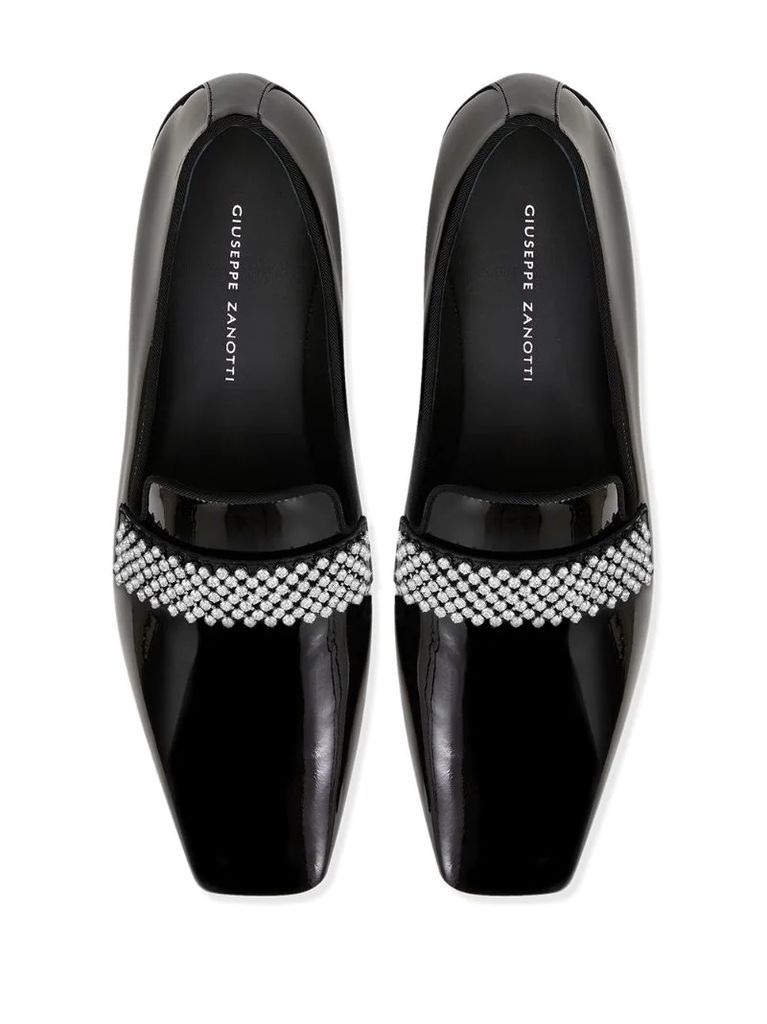 crystal detail loafers