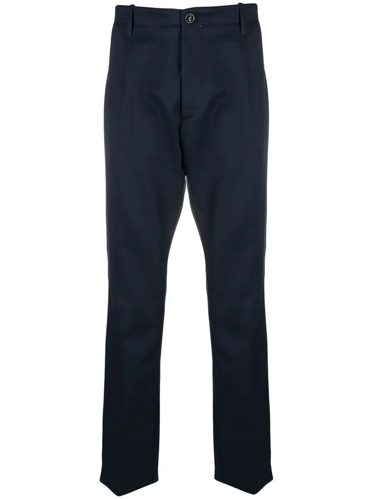 tailored wool-blend trousers