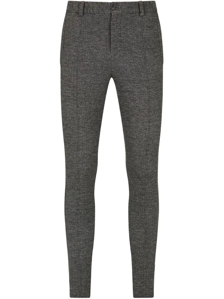 skinny-fit tailored trousers