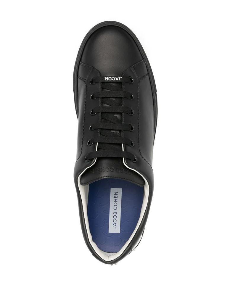 logo-patch leather sneakers