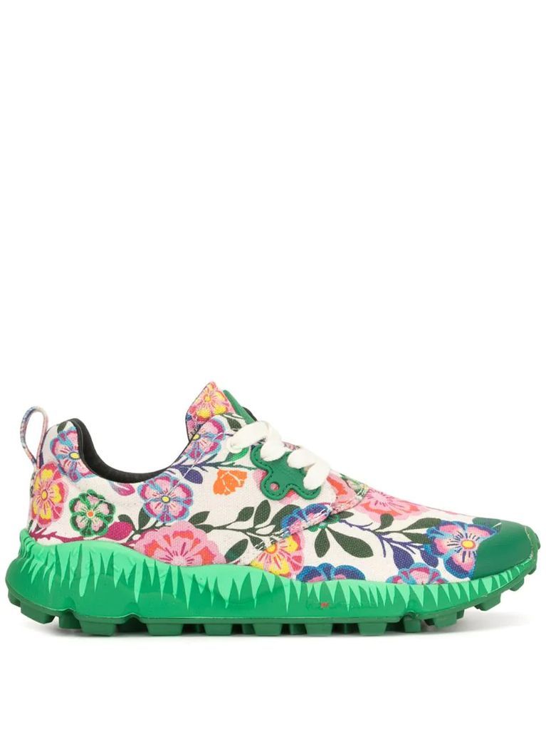 floral-print sneakers