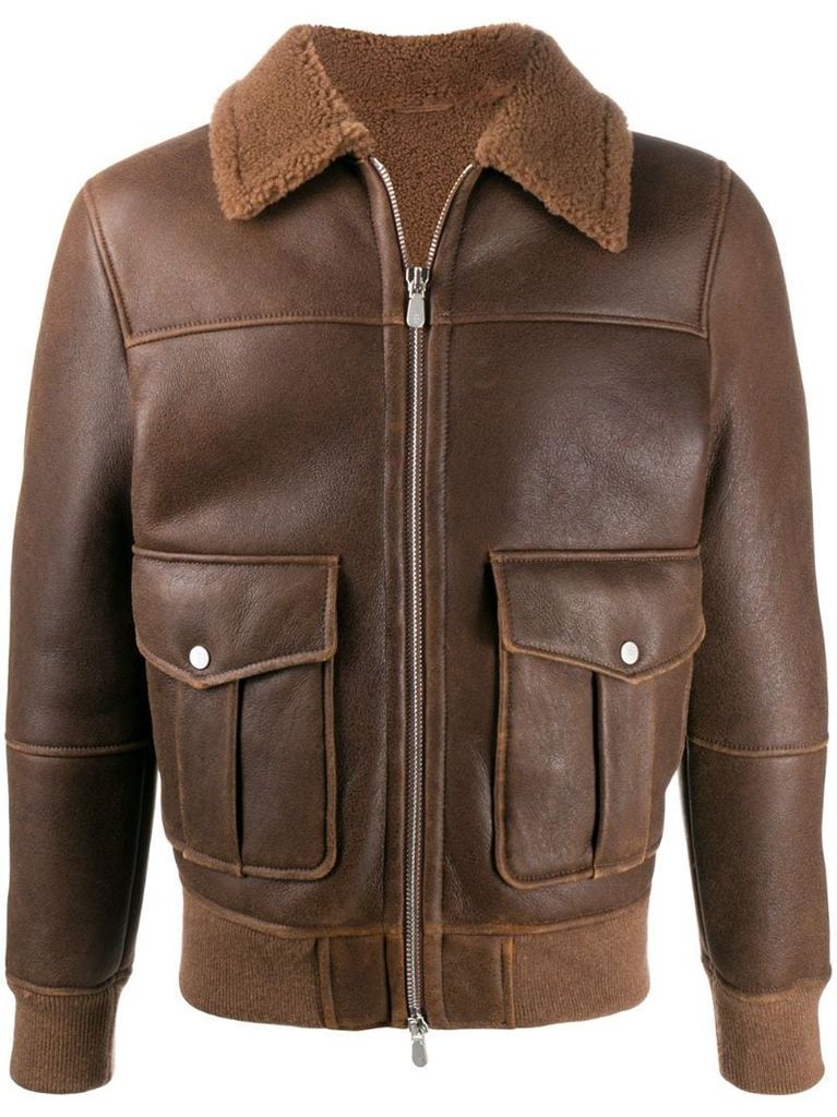 leather flight jacket